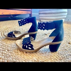 Rieker high-heeled black sandals